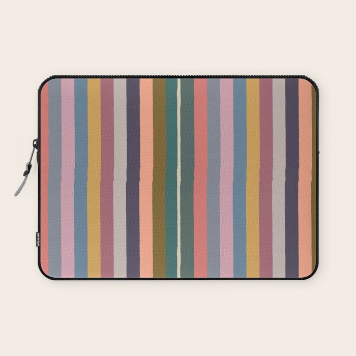 Muted Color Stripes of Joy Laptop Sleeve Gallery Image 1