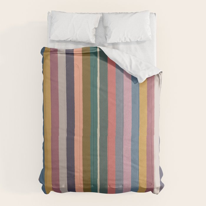 Muted Color Stripes of Joy Comforter Gallery Image 1