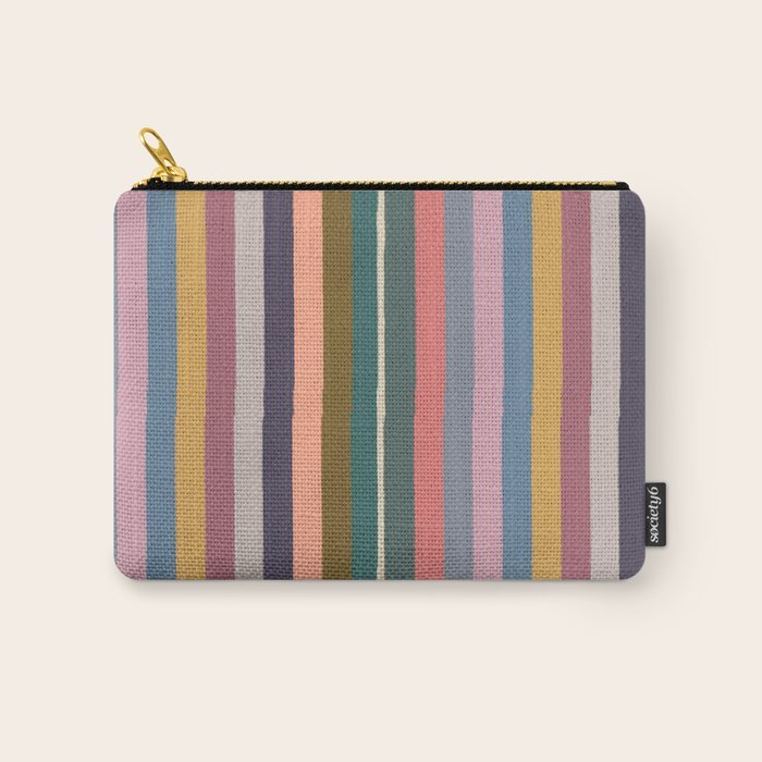 Muted Color Stripes of Joy Carry All Pouch Gallery Image 1