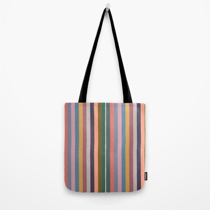 Muted Color Stripes of Joy Tote Bag Gallery Image 2