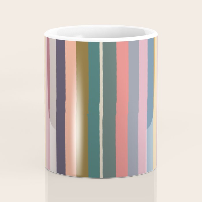 Muted Color Stripes of Joy Coffee Mug Gallery Image 4