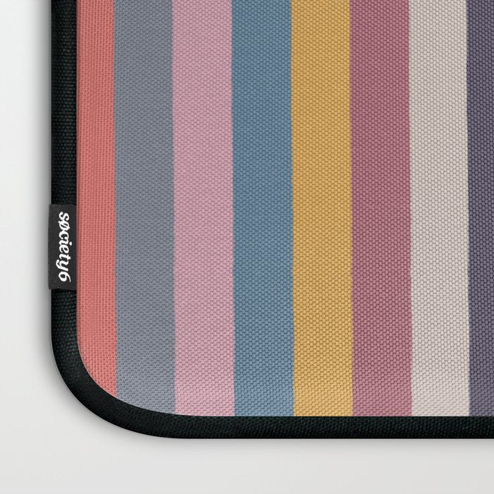 Muted Color Stripes of Joy Laptop Sleeve Gallery Image 3