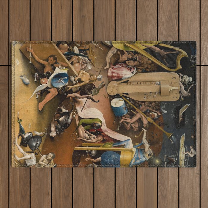 Visions of Hell by Heironymus Bosch Outdoor Rug Gallery Image 1