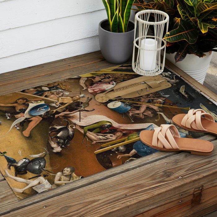 Visions of Hell by Heironymus Bosch Outdoor Rug Gallery Image 2