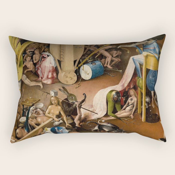 Visions of Hell by Heironymus Bosch Rectangular Pillow Gallery Image 2
