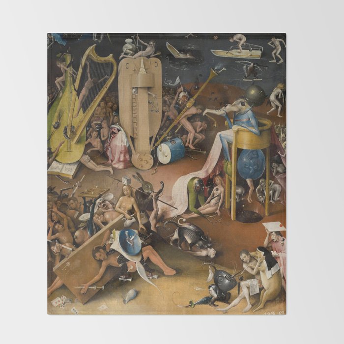 Visions of Hell by Heironymus Bosch Throw Blanket Gallery Image 2