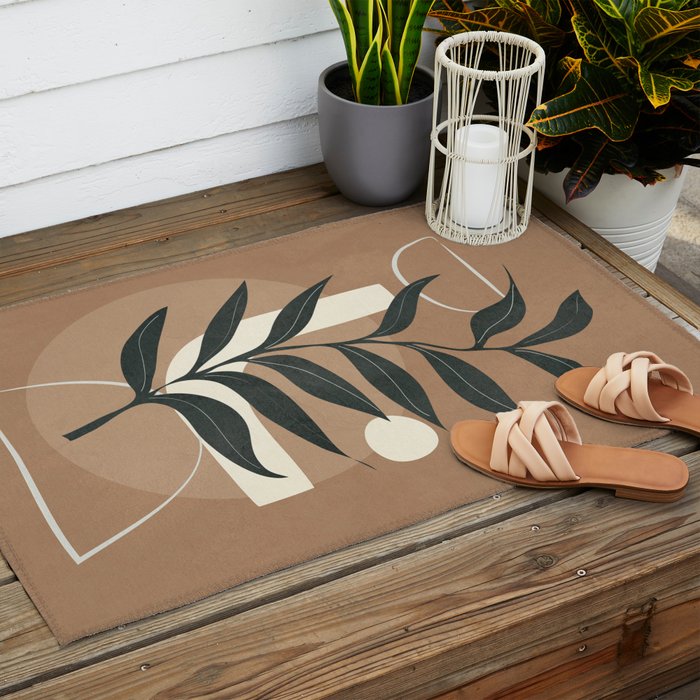 Leaf Design 1 Outdoor Rug Gallery Image 2