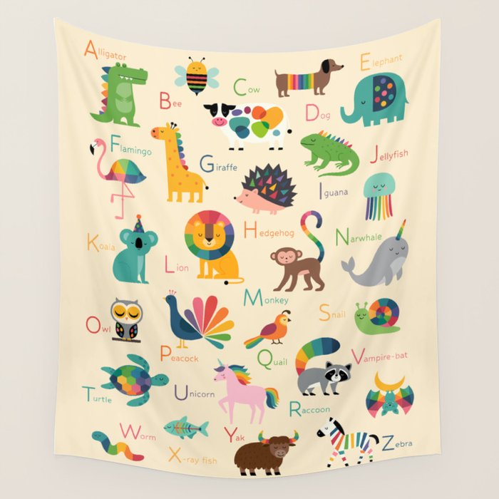 Rainbow Zoo Wall Tapestry Gallery Image 1