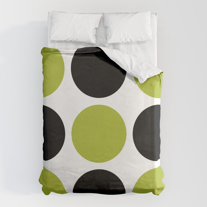 Mid Century Modern Scandinavian Decor Black and Chartreuse Duvet Cover Gallery Image 6
