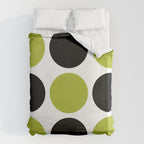 Mid Century Modern Scandinavian Decor Black and Chartreuse Duvet Cover Gallery Image 6