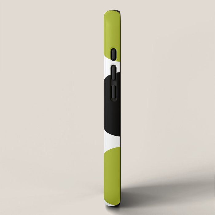 Mid Century Modern Scandinavian Decor Black and Chartreuse iPhone Case Gallery Image 2