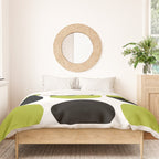 Mid Century Modern Scandinavian Decor Black and Chartreuse Duvet Cover Gallery Image 3