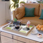 Mid Century Modern Scandinavian Decor Black and Chartreuse Serving Tray Gallery Image 2
