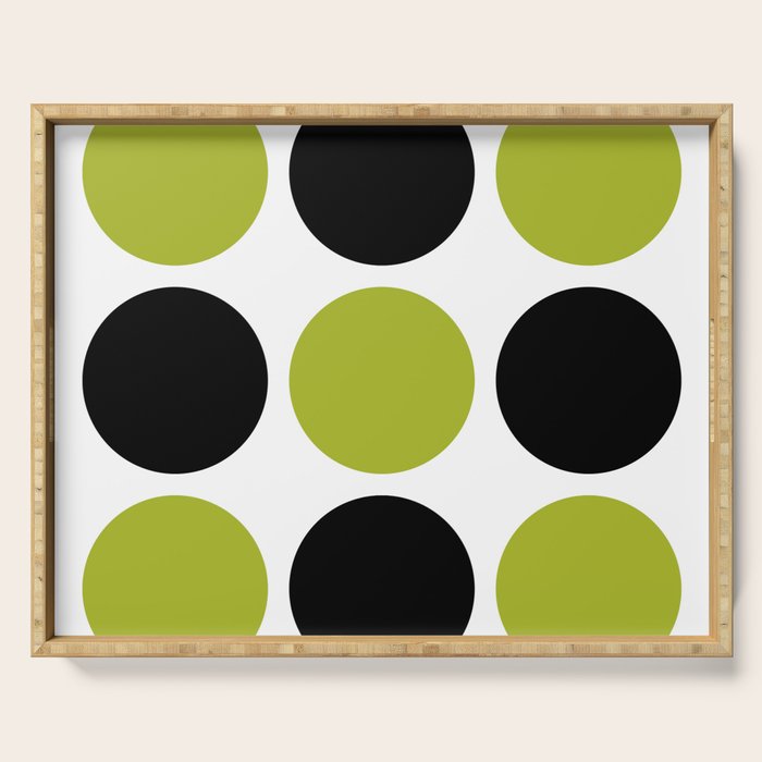 Mid Century Modern Scandinavian Decor Black and Chartreuse Serving Tray Gallery Image 1
