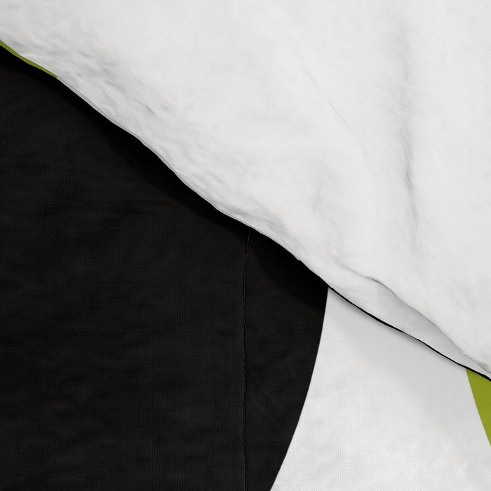 Mid Century Modern Scandinavian Decor Black and Chartreuse Comforter Gallery Image 4