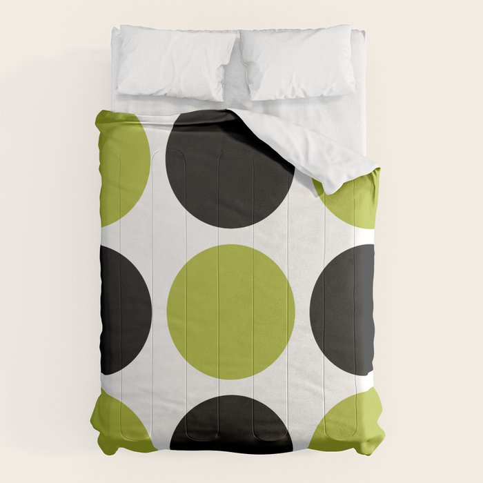 Mid Century Modern Scandinavian Decor Black and Chartreuse Comforter Gallery Image 6