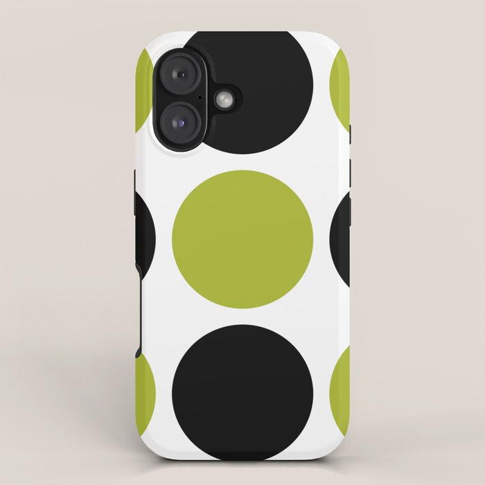 Mid Century Modern Scandinavian Decor Black and Chartreuse iPhone Case Gallery Image 1