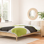 Mid Century Modern Scandinavian Decor Black and Chartreuse Duvet Cover Gallery Image 2