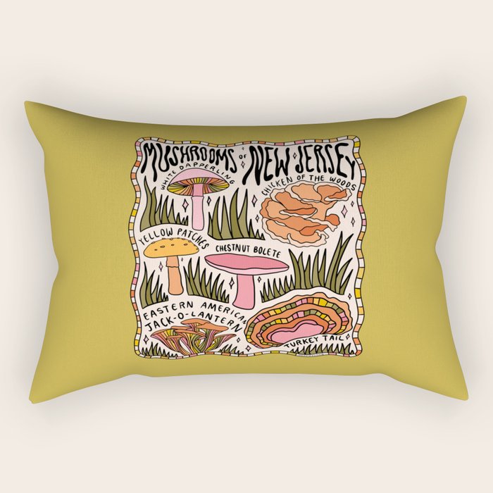 Mushrooms of New Jersey Rectangular Pillow Gallery Image 1
