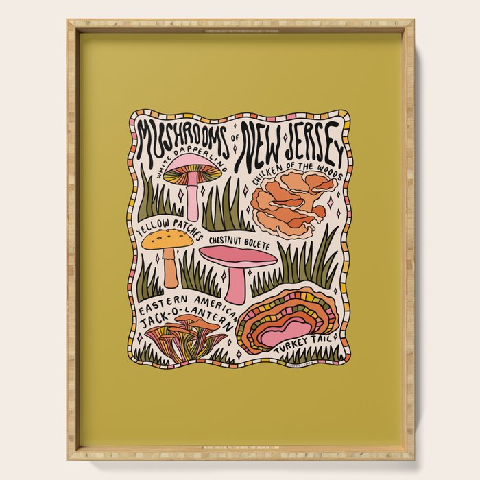 Mushrooms of New Jersey Serving Tray Gallery Image 1