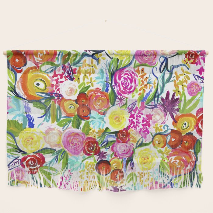 Bright Colorful Floral painting Wall Hanging Gallery Image 1