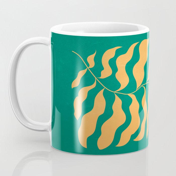 JAZZ FERNS 02 | Tropical Green & Casablanca Matisse Edition Coffee Mug Gallery Image 3