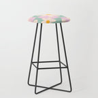 Daisy checkered pattern - Lilac and turquoise  Stool Gallery Image 1