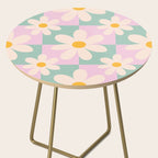 Daisy checkered pattern - Lilac and turquoise  Side Table Gallery Image 2