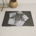 Snowbird, The Magic Garden of Nature, autumn blossom black and white photograph by Karl Blossfeldt Rug Gallery Image 1
