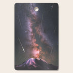 Mount Rainier Under Shooting Stars Cutting Board Gallery Image 1
