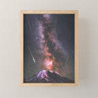 Mount Rainier Under Shooting Stars Mini Art Print Gallery Image 1