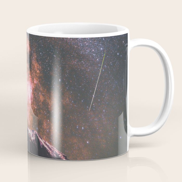 Mount Rainier Under Shooting Stars Coffee Mug Gallery Image 1