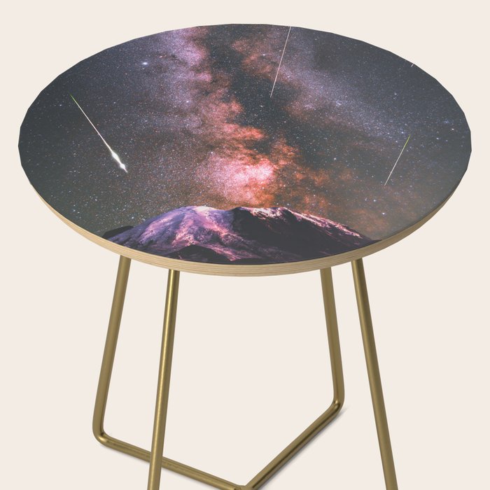 Mount Rainier Under Shooting Stars Side Table Gallery Image 2
