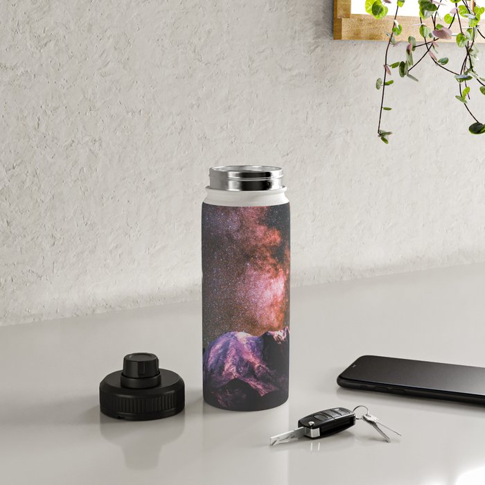 Mount Rainier Under Shooting Stars Water Bottle Gallery Image 4