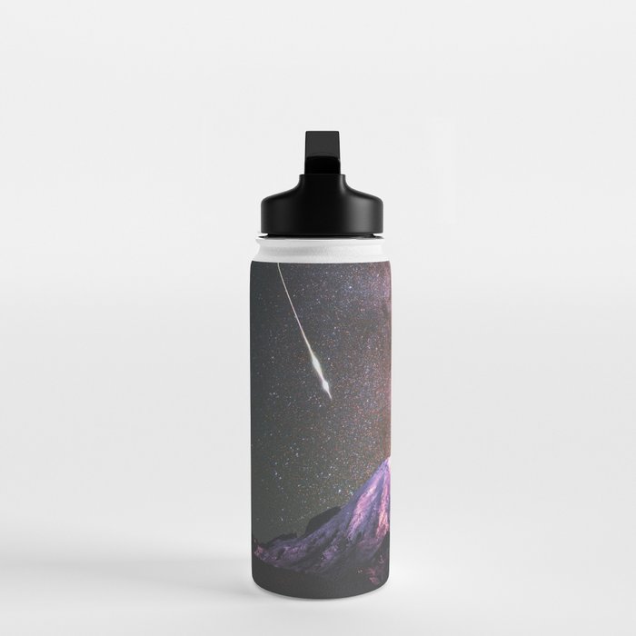 Mount Rainier Under Shooting Stars Water Bottle Gallery Image 3