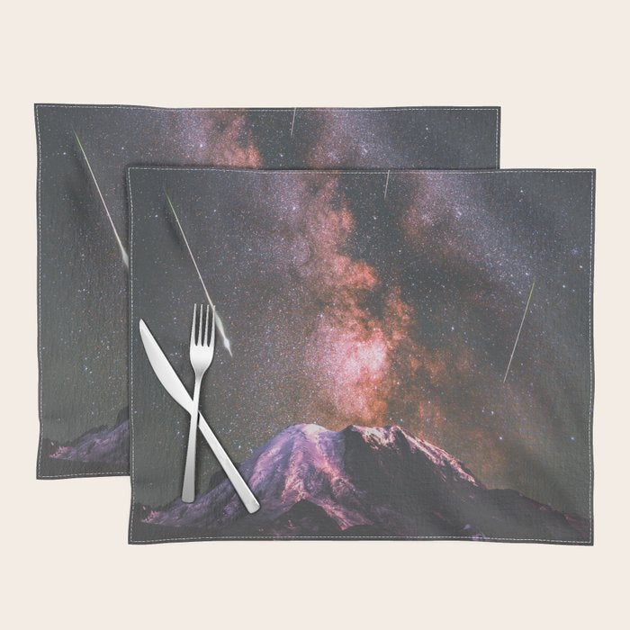 Mount Rainier Under Shooting Stars Placemat Gallery Image 1