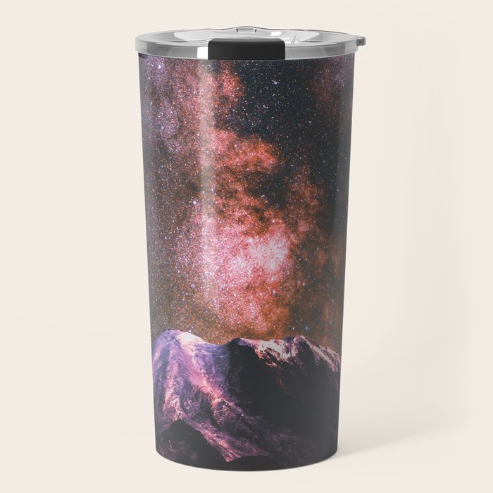 Mount Rainier Under Shooting Stars Travel Mug Gallery Image 1