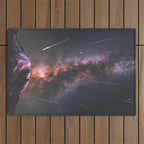 Mount Rainier Under Shooting Stars Outdoor Rug Gallery Image 1