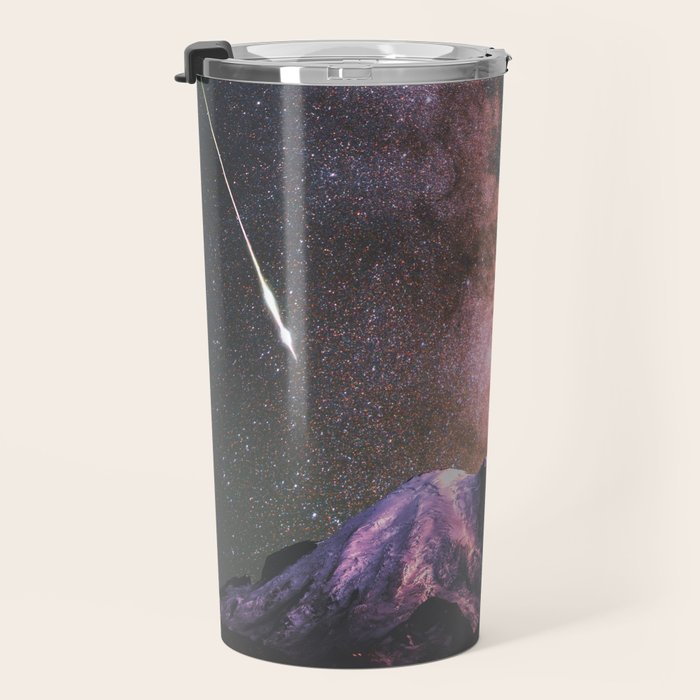 Mount Rainier Under Shooting Stars Travel Mug Gallery Image 3