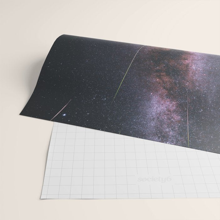 Mount Rainier Under Shooting Stars Wrapping Paper Gallery Image 2