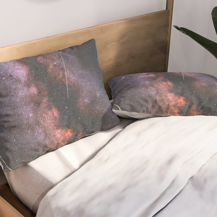 Mount Rainier Under Shooting Stars Pillow Sham Gallery Image 2