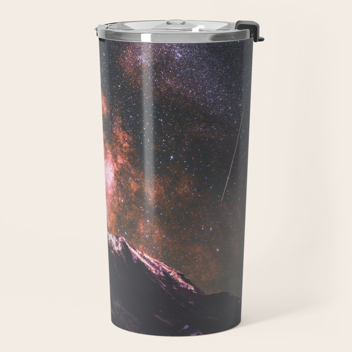 Mount Rainier Under Shooting Stars Travel Mug Gallery Image 2