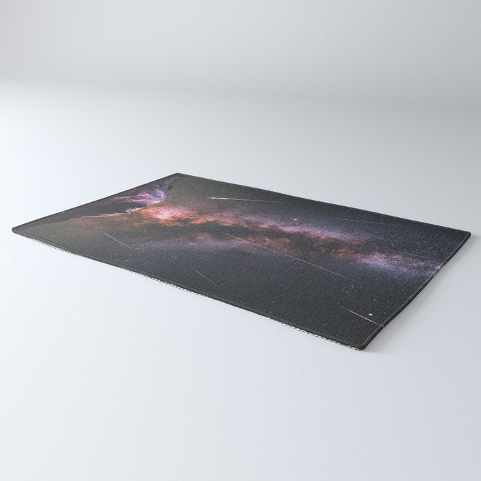 Mount Rainier Under Shooting Stars Rug Gallery Image 3
