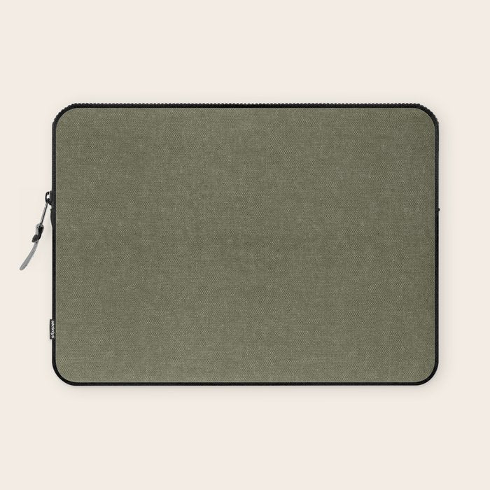 solid woven - dark sage Laptop Sleeve Gallery Image 1