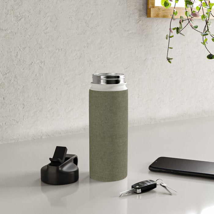 solid woven - dark sage Water Bottle Gallery Image 4