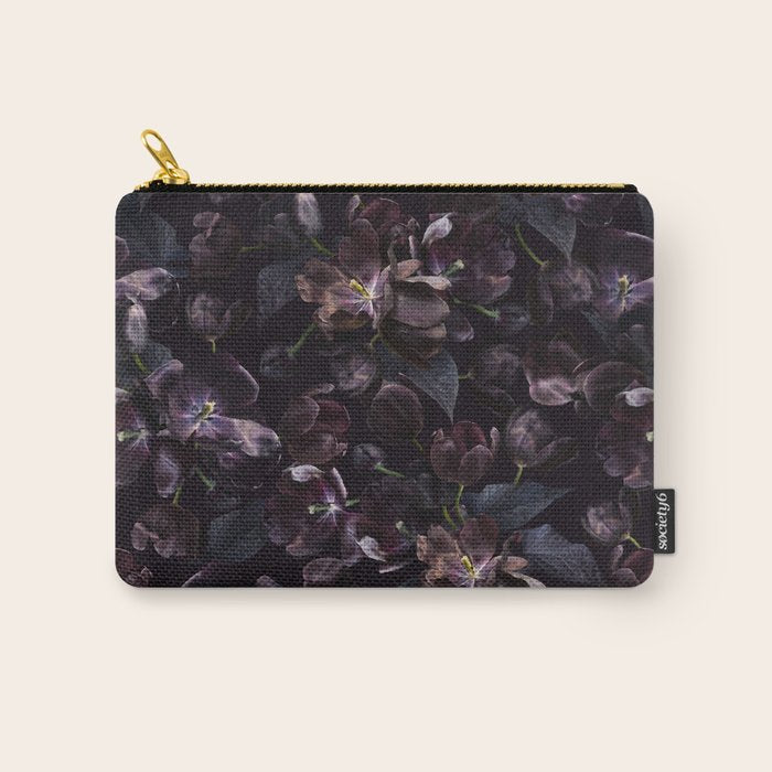 Black tulips on dark background Carry All Pouch Gallery Image 1