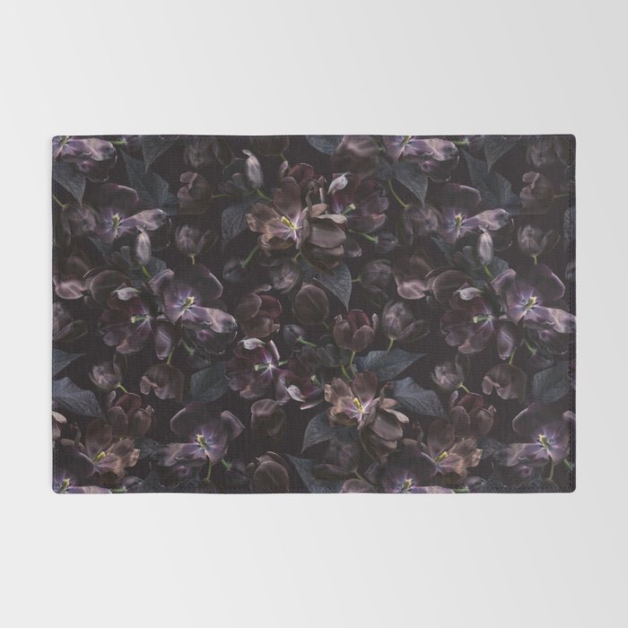 Black tulips on dark background Rug Gallery Image 2