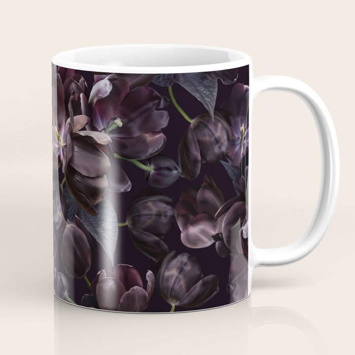 Black tulips on dark background Coffee Mug Gallery Image 1