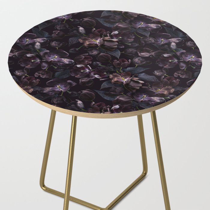 Black tulips on dark background Side Table Gallery Image 2