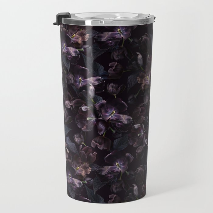 Black tulips on dark background Travel Mug Gallery Image 3